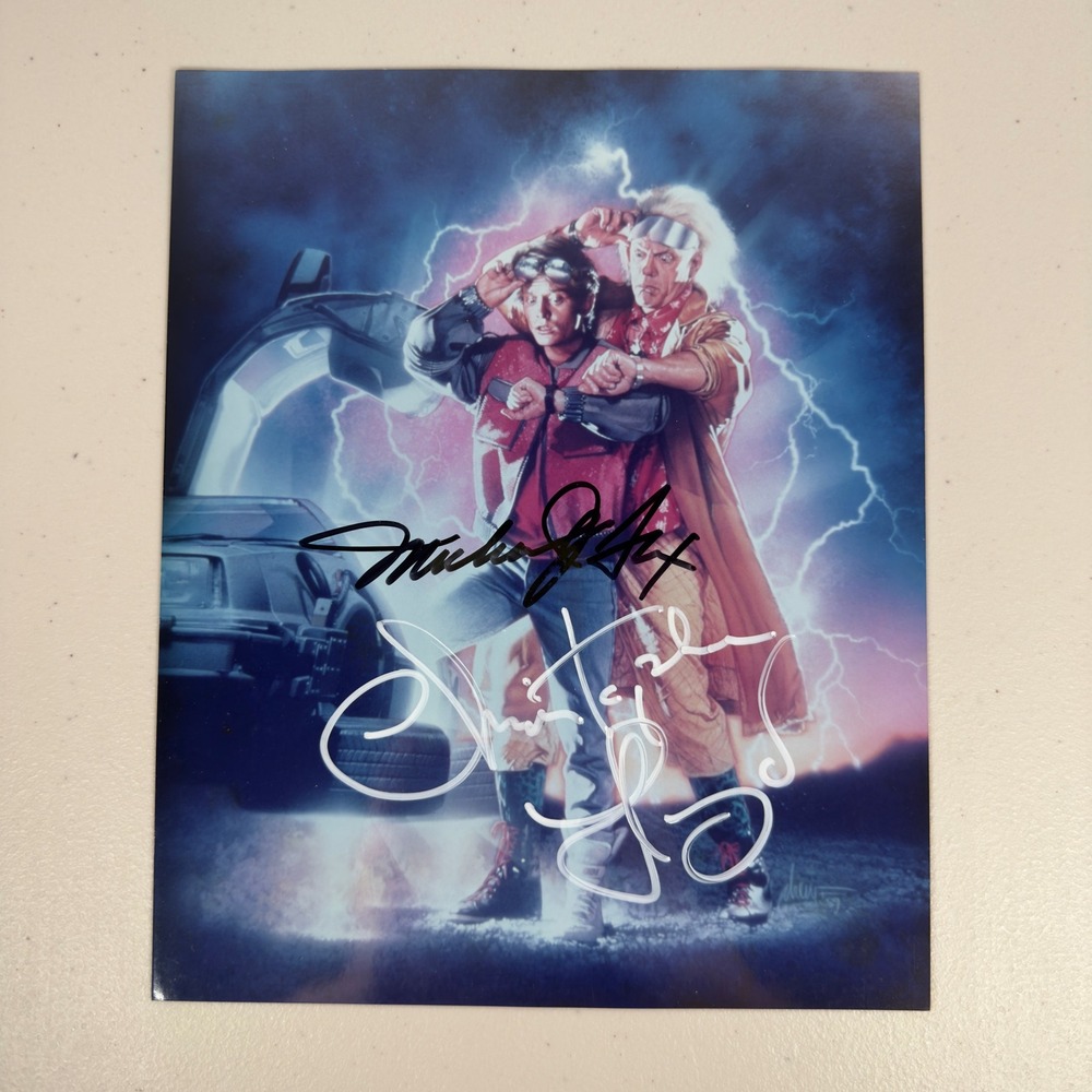 Back to the Future II Signed 8x10 Photo Michael J Fox Christopher Lloyd COA 8x10